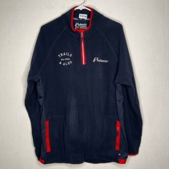 NWOT Polaris 102019 Men's Size XL Navy Full-Zip Mockneck Fleece Outdoors Sweater - Picture 1 of 10